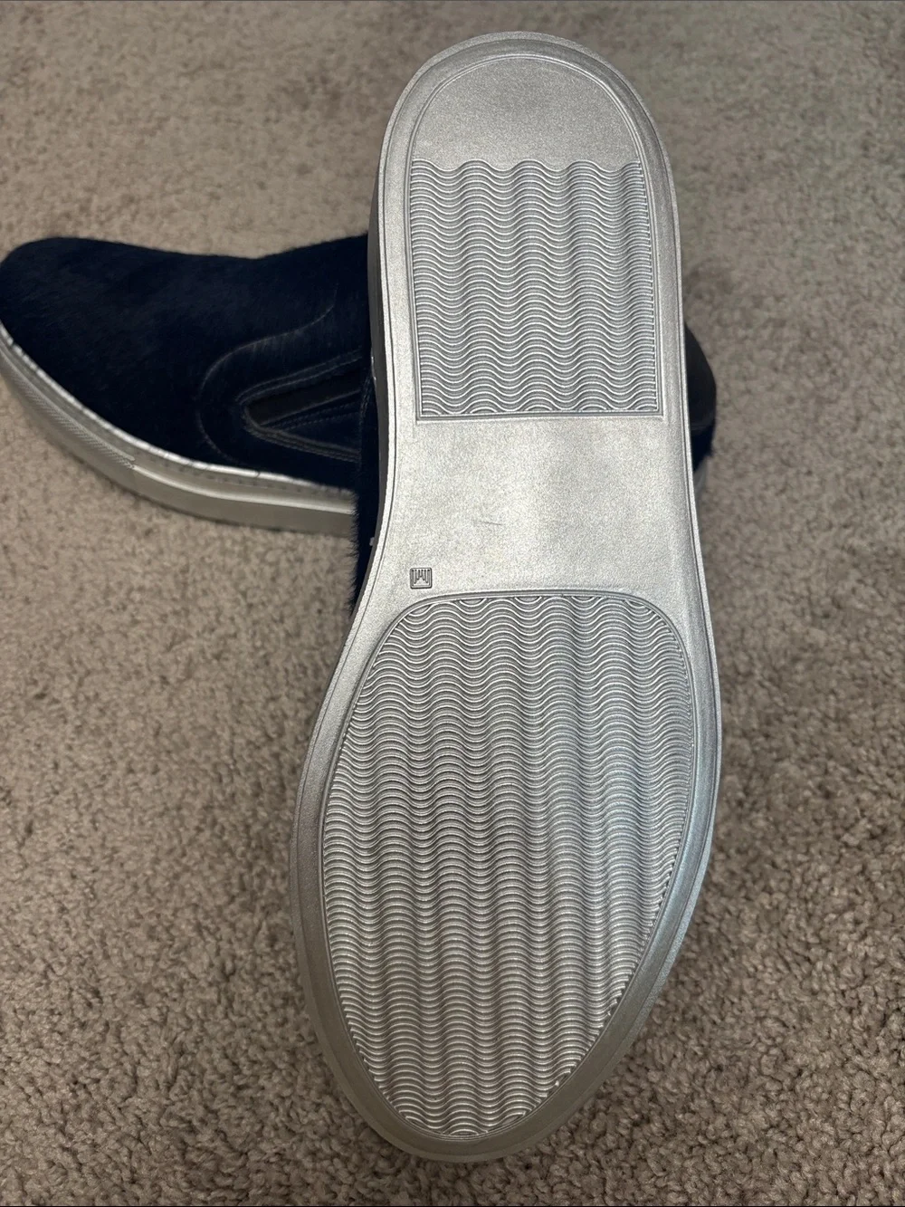 Robert Graham Men’s Navy Leather Calf Hair Slip-On Loafers Shoes Never Worn 9.5